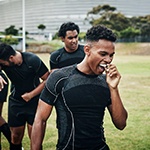 Man wearing a mouthguard