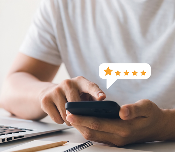 Leaving five star review on phone