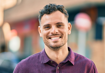 Close up of man smiling