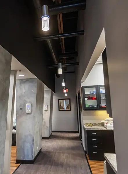 Wide open space in dental office waiting room