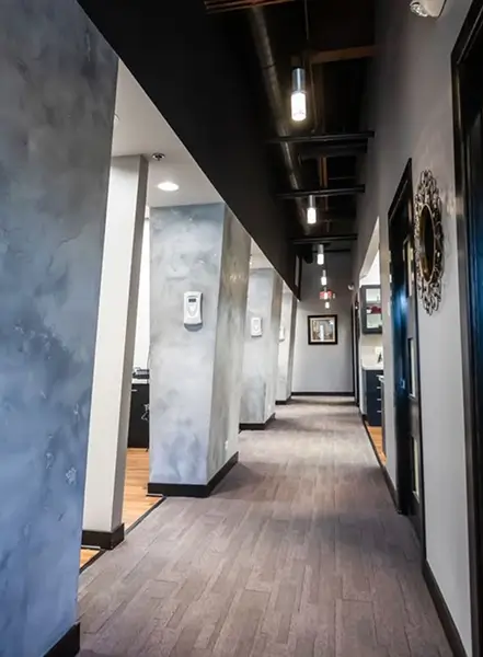 Wide open space in dental office waiting room