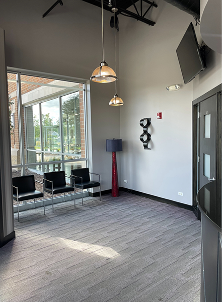 Wide open space in dental office waiting room